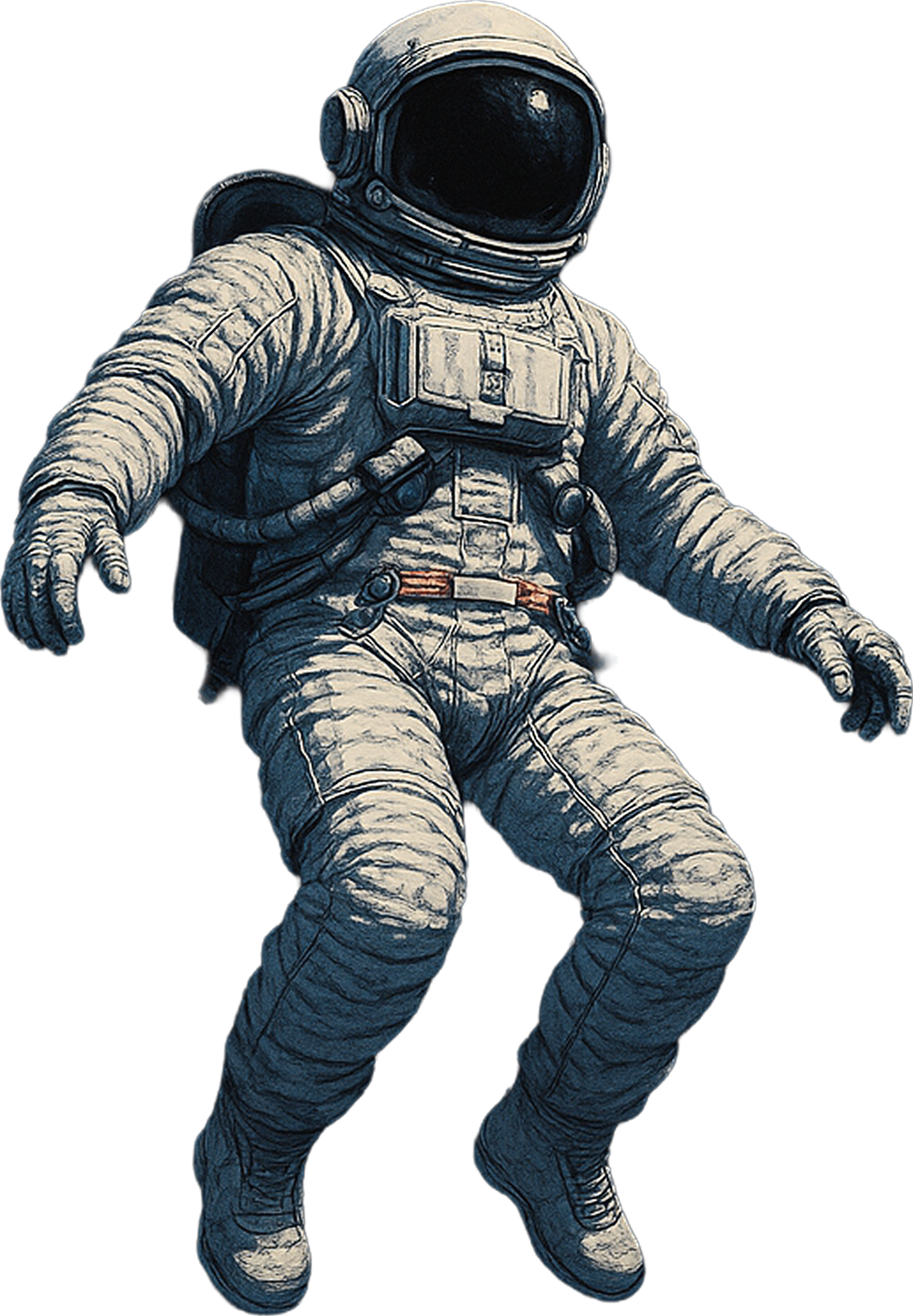 左を向いた宇宙飛行士