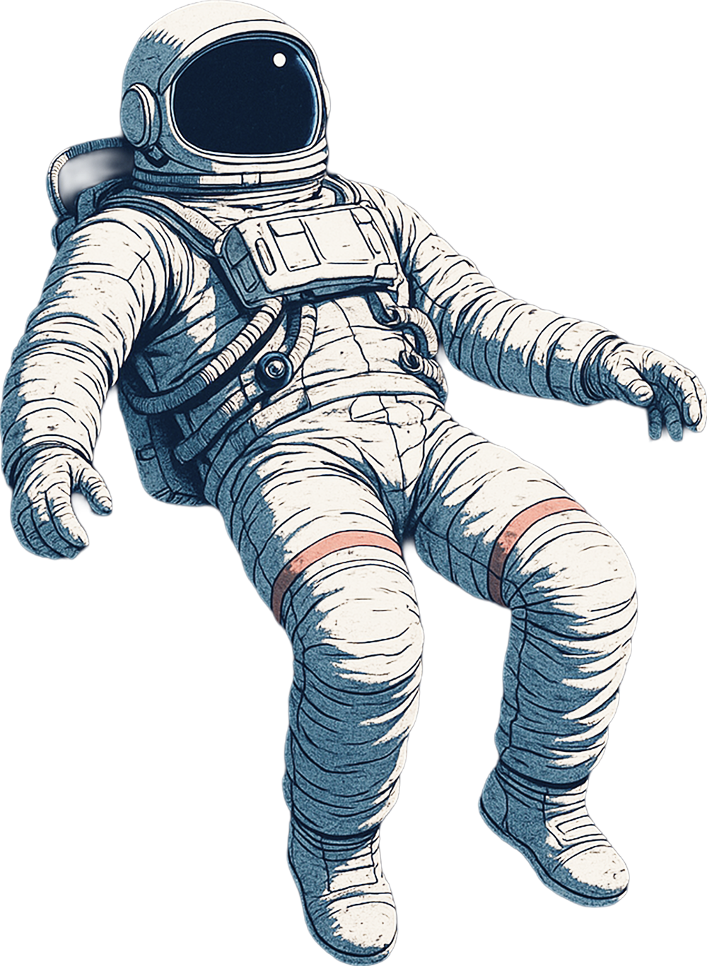 左を向いた宇宙飛行士